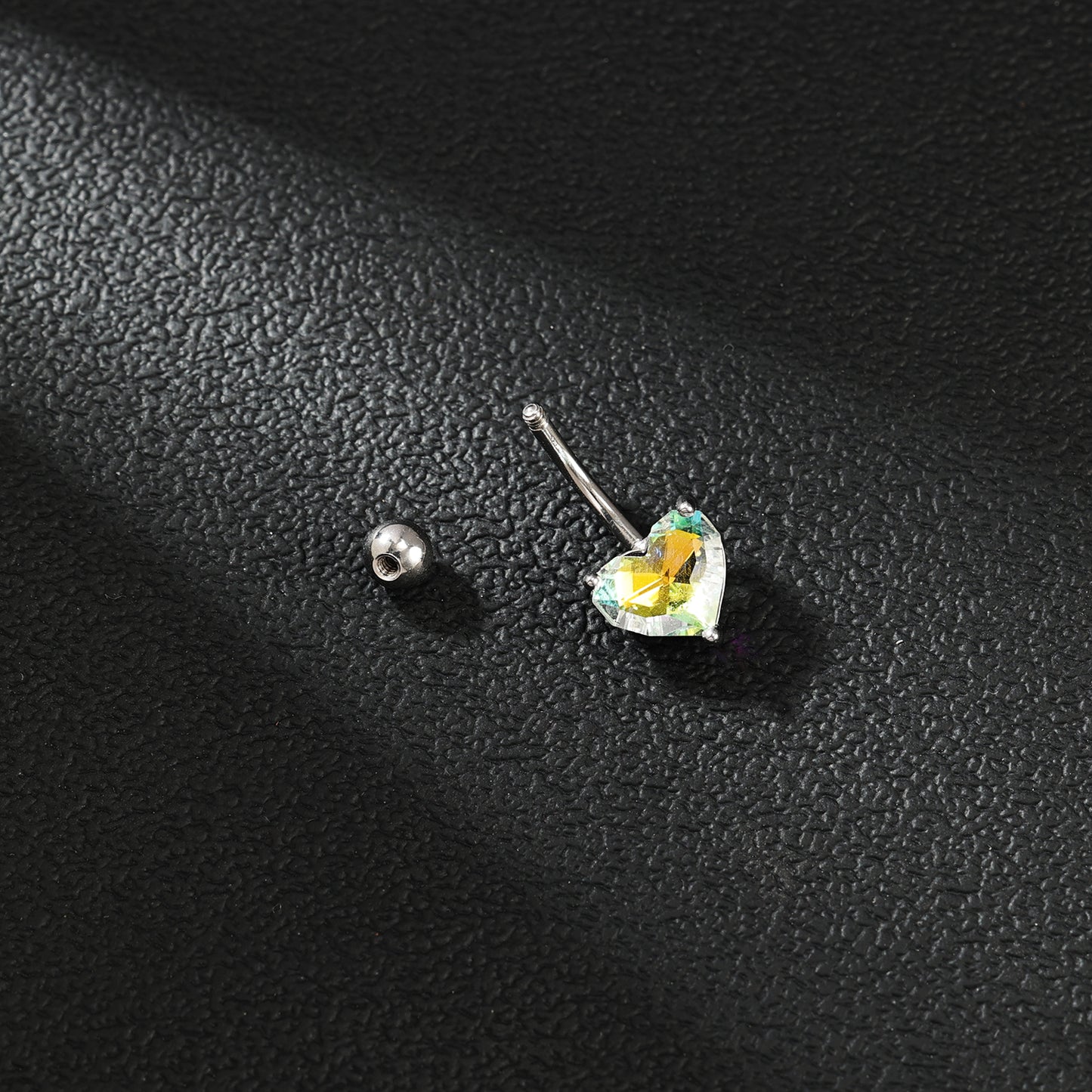 14G Heart Belly Navel Rings Yellow Zircon Belly Button Rings