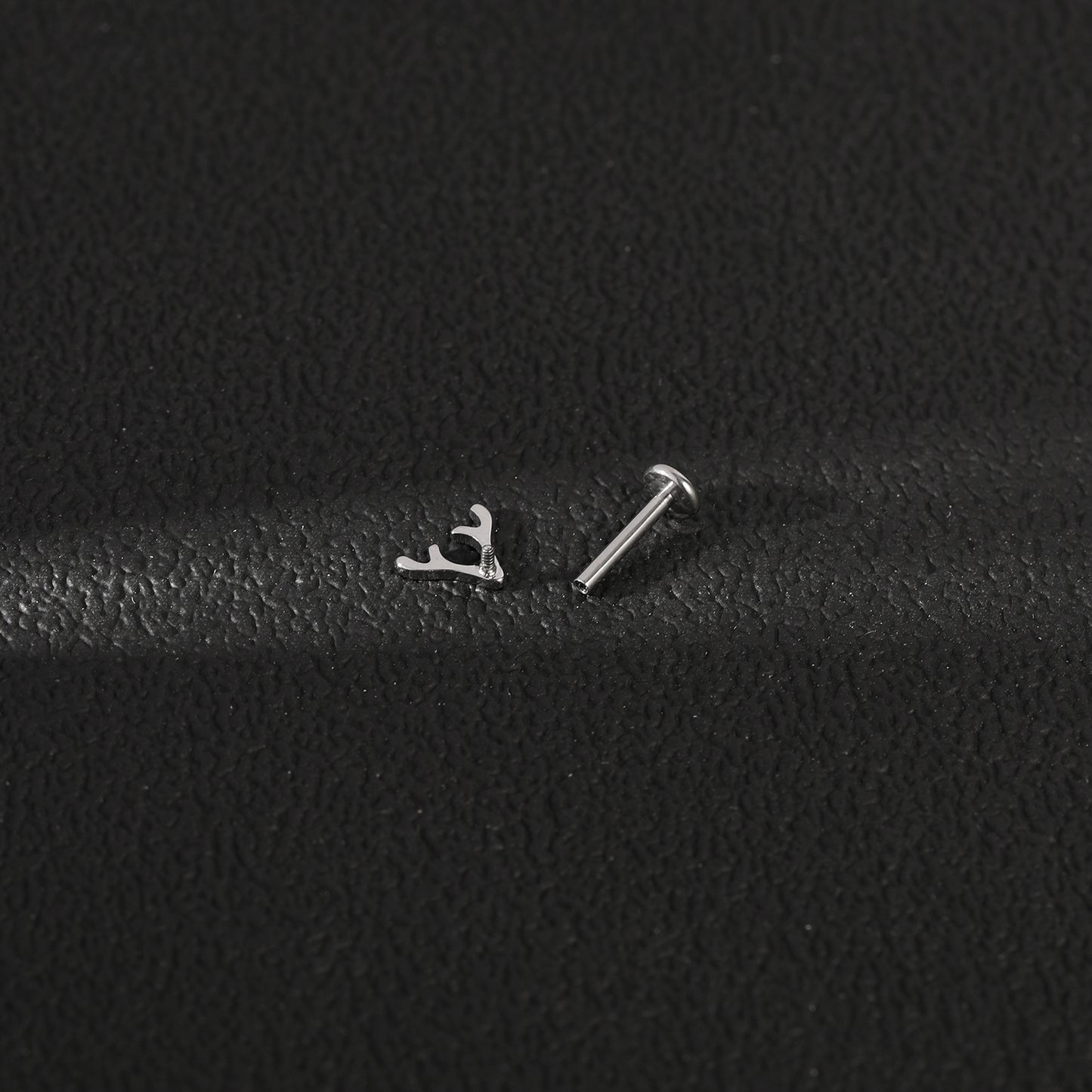 16g G23 Titanium Labret Ring Antler Stud Earring Threaded Conch Helix Lip Piercing