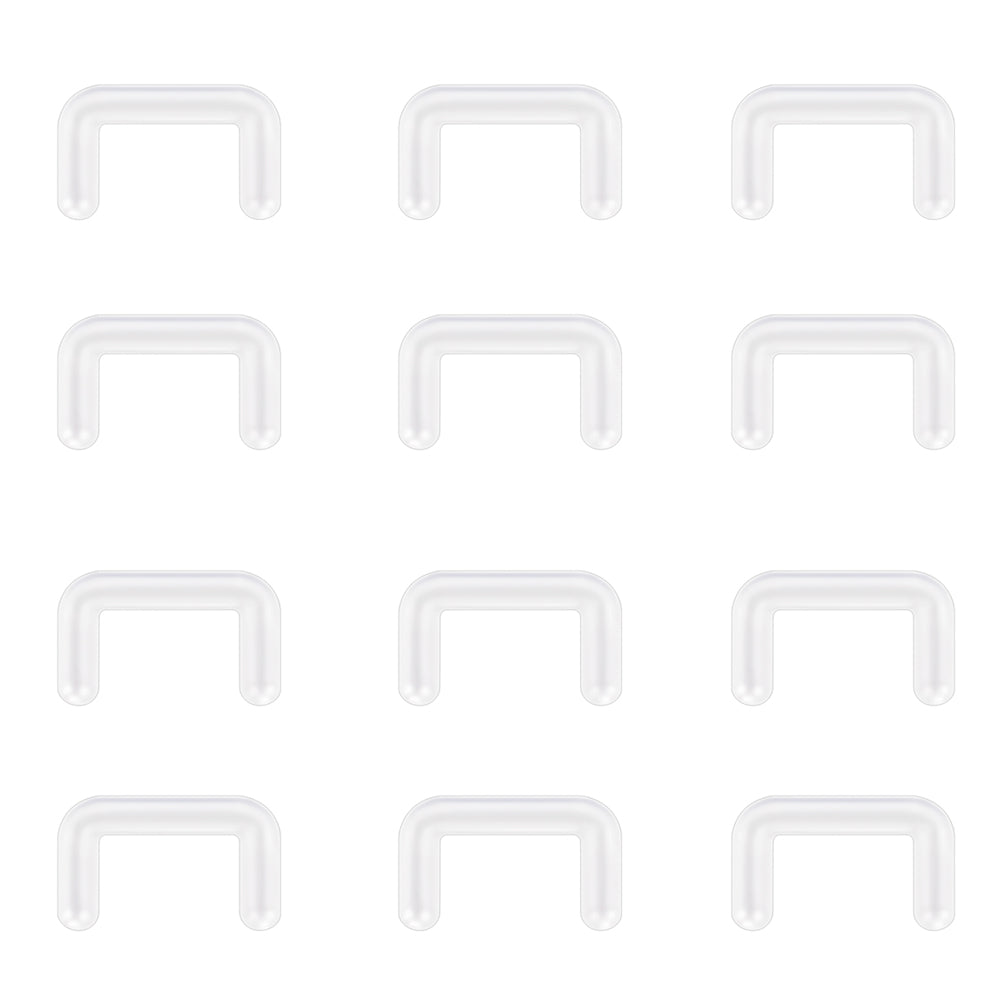 12Pcs/Set 14G/16G Clear Septum Nose Piercing Retainer Stretchers Nostril Ring Piercing