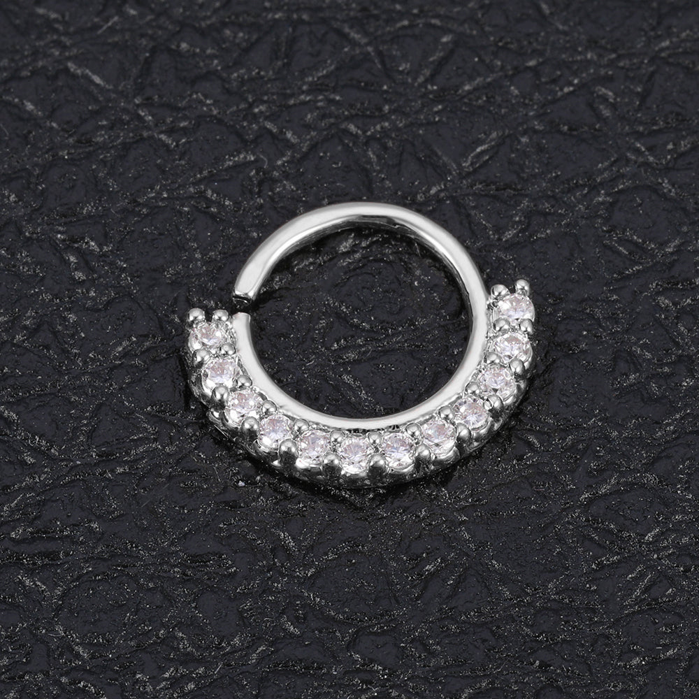 20G Claw Crystal Nose Septum Rings 3 Colors Vintage Copper Helix Cartilage Piercing