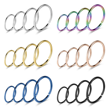 4-Pcs-Set-20G-Open-End-Nose-Septum-Rings-Stainless-Hoop-Steel-Earrings-Piercing