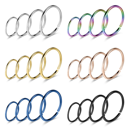 4-Pcs-Set-20G-Open-End-Nose-Septum-Rings-Stainless-Hoop-Steel-Earrings-Piercing