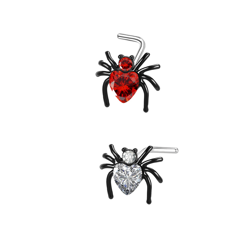 20G-White-Red-Zircon-Nose-Studs-Piercing-L-Shape-Spider-Nose-Rings-Stainless-Steel-Nostril-Piercing