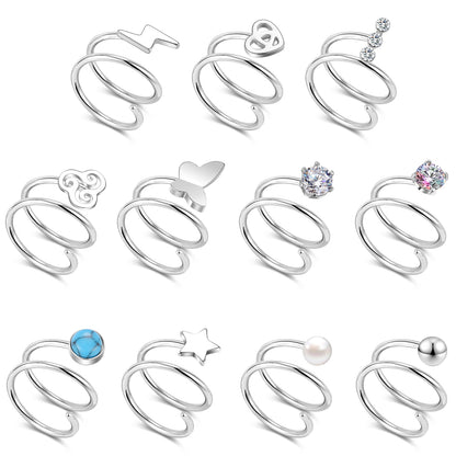 20G-Lightning-Shape-Nose-Rings-Double-Layered-Spiral-Nose-Piercing-Stainless-Steel-Nostril-Rings