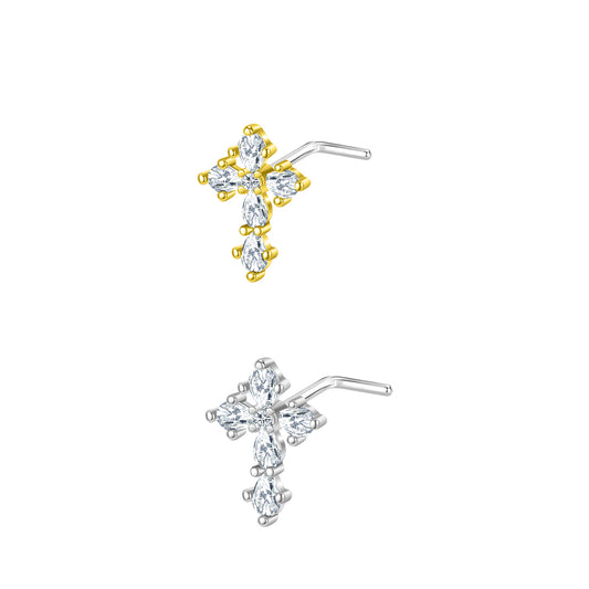 20G-Cross-White-Zircon-Nose-Studs-Piercing-L-Shape-Nose-Rings-Gold-Silver-Plated-Nostril-Piercing