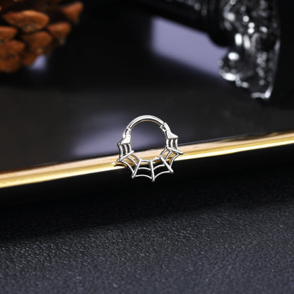 16g Cobweb Nose Ring Hinged Septum Ring Piercing Jewelry