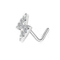 20G Lightning Nose Studs Piercing L Shape Nose Rings Bling Zirconia Nostril Piercing