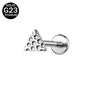 16g G23 Titanium Labret Ring Triangle Stud Earring Threaded Conch Helix Lip Piercing