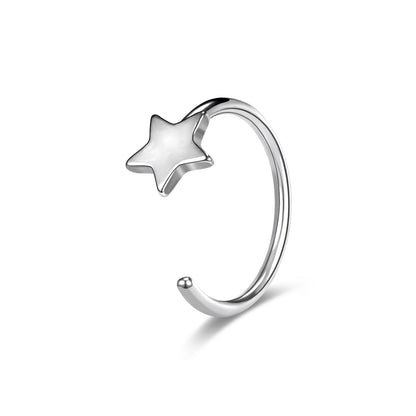 20G-Black-Silver-Star-Nose-Ring-C-Shaped-Nose-Stud-Stainless-Steel-Nose-Rings-Piercing