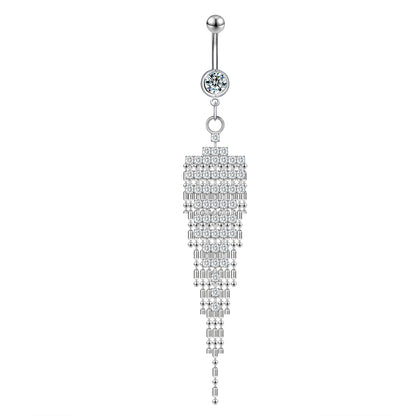 14G Tassels Belly Navel Rings Sparking Zirconia Belly Button Rings