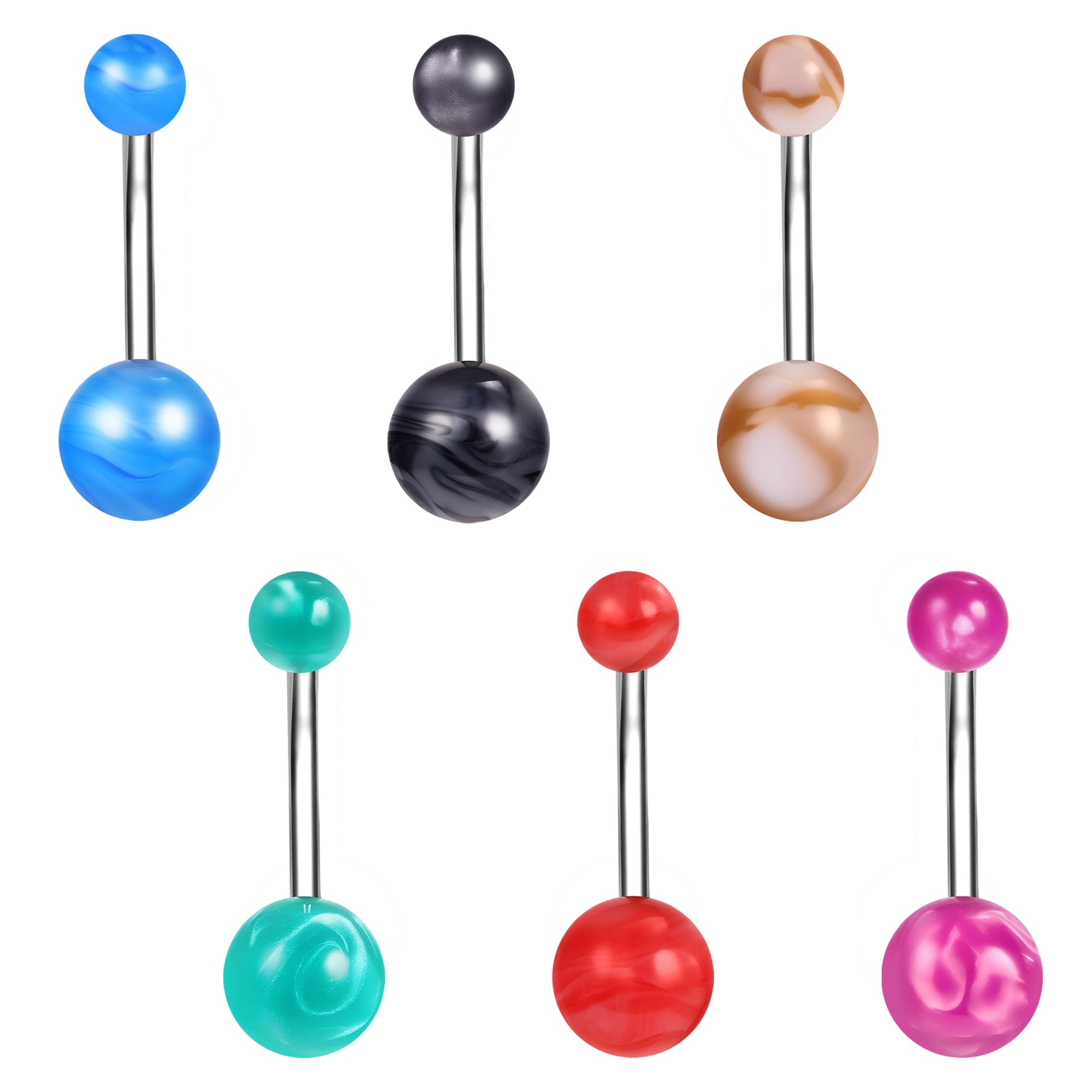 14G Acrylic Belly Navel Rings Curved Belly Button Rings Barbell Piercing