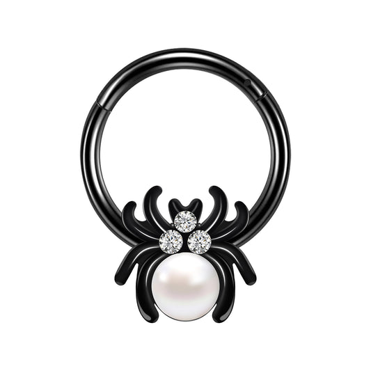 16g Spider Nose Ring Hinged Septum Ring Piercing Halloween Jewelry