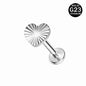 16g G23 Titanium Labret Ring Heart Stud Earring Threaded Conch Helix Lip Piercing