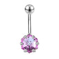 14G Hexagon Belly Navel Rings Blue Zircon Belly Button Rings