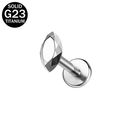 16g G23 Titanium Labret Ring Flat Back Stud Earring Threaded Conch Helix Lip Piercing