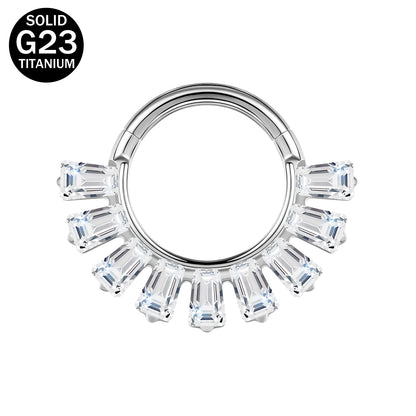 16g G23 TItanium Nose Ring Bling Zircon Septum Ring Piercing Jewelry