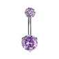 14G Stainless Steel Belly Navel Rings Purple Zircon Belly Button Rings