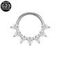 16g G23 TItanium Nose Ring Bling Zircon Septum Ring Piercing Jewelry