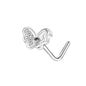 20G Butterfly Nose Studs Piercing L Shape Nose Rings Zirconia Nostril Piercing