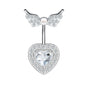 14G Heart Belly Navel Rings AAA Cubic Zircon Belly Button Rings