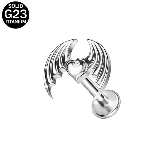 16g G23 Titanium Labret Ring Flat Back Stud Earring Threaded Conch Helix Lip Piercing