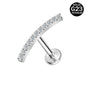 16g G23 Titanium Labret Ring White Zircon Stud Earring Threaded Conch Helix Lip Piercing