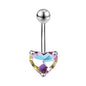 14G Heart Belly Navel Rings Pink Zircon Belly Button Rings