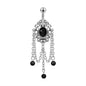 14G Tassels Belly Navel Rings Black Zirconia Belly Button Rings