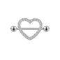 2Pcs 14G Heart Nipple Rings White Crystal Nipple Piercing Barbell Jewelry