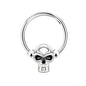 16g Skull Nose Ring Hinged Septum Ring Piercing Jewelry