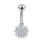 14G Flower Belly Navel Rings Cubic Zirconia Belly Button Rings