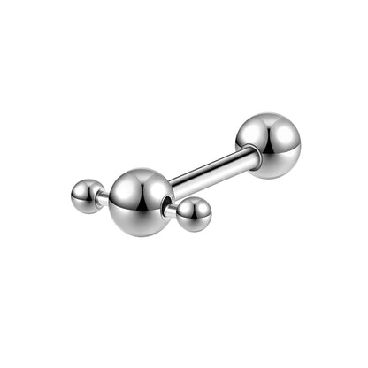 14g Steel Ball Tongue Ring Threaded Tongue Piercing Barbell Jewelry