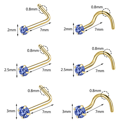 20g-Dark-Blue-Zircon-Nose-Studs-Piericng-Gold-Plated-L-Shape-Corkscrew-Nose-Rings