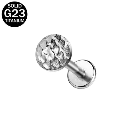 16g G23 Titanium Labret Ring Round Stud Earring Threaded Conch Helix Lip Piercing