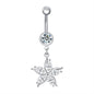 14G Bling Star Belly Navel Rings Cubic Zirconia Belly Button Rings