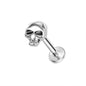 16g Skull Labret Ring Flat Back Stud Earring Conch Helix Lip Piercing