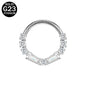 16g G23 TItanium Nose Ring Clear Zircon Septum Ring Piercing Jewelry