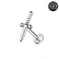 16g G23 Titanium Labret Ring Sword Stud Earring Threaded Conch Helix Lip Piercing