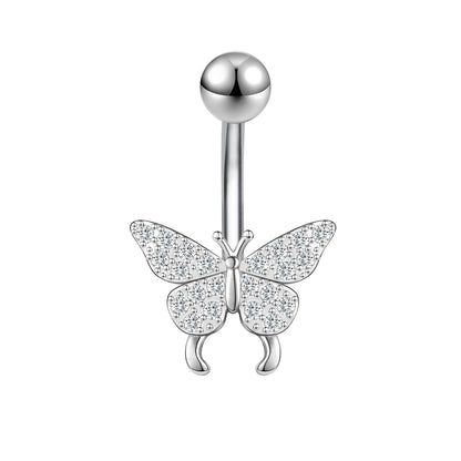 14G Butterfly Belly Navel Rings Bling Zircon Belly Button Rings