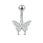 14G Butterfly Belly Navel Rings Bling Zircon Belly Button Rings