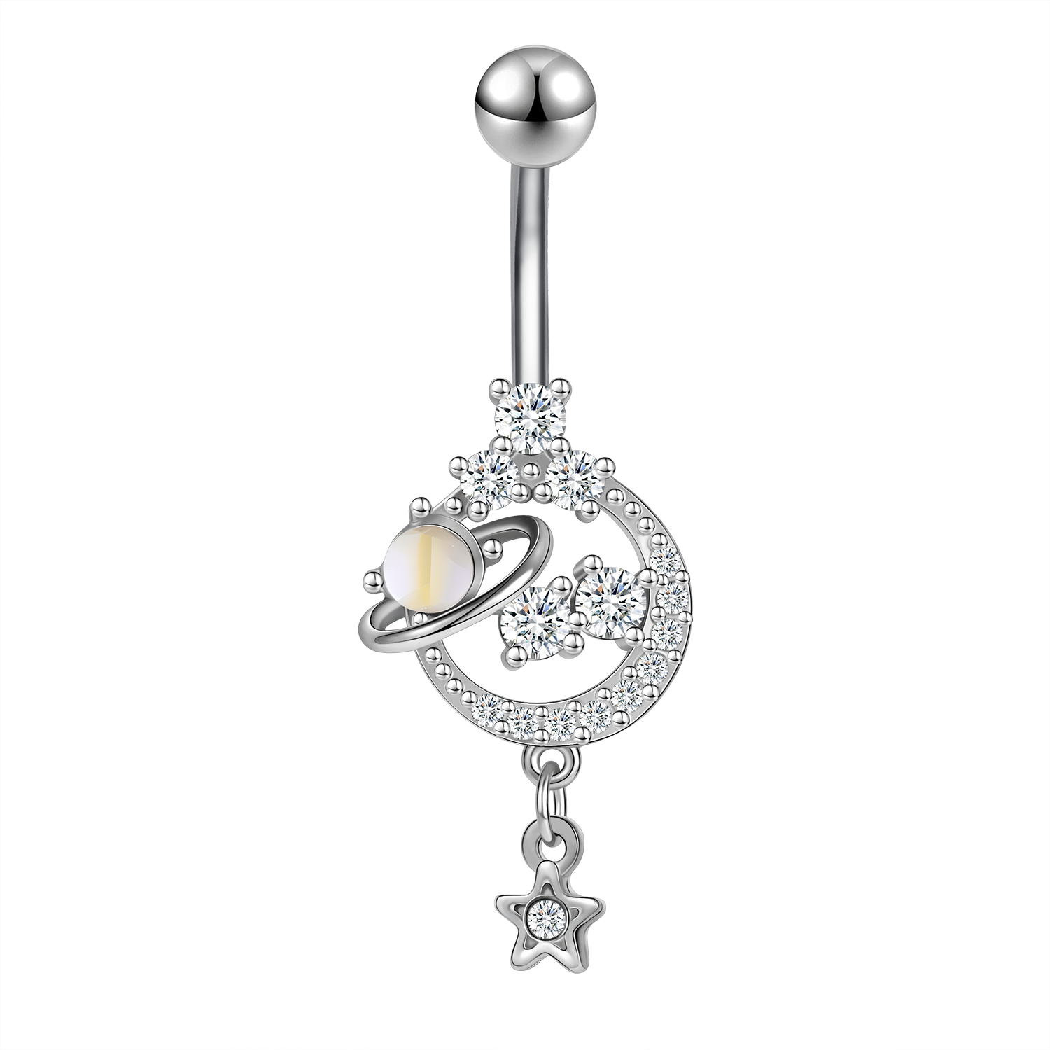 14G Planet Belly Navel Rings Cubic Zircon Belly Button Rings