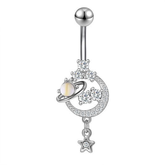 14G Planet Belly Navel Rings Cubic Zircon Belly Button Rings