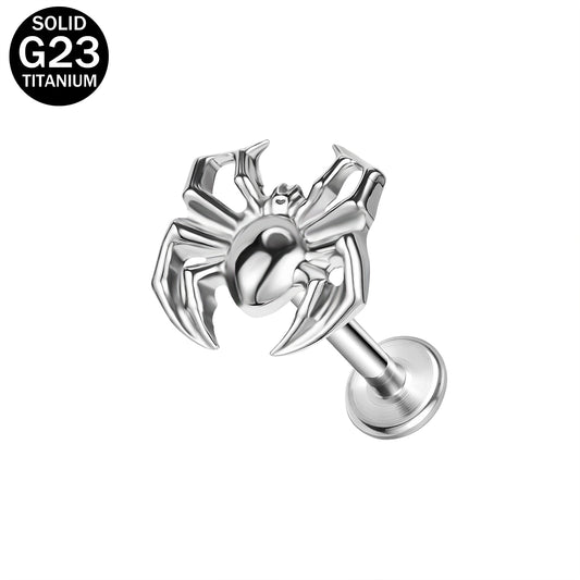 16g G23 Titanium Labret Ring Spider Stud Earring Threaded Conch Helix Lip Piercing