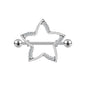 2Pcs 14G Star Nipple Rings Bling Crystal Nipple Piercing Barbell Jewelry