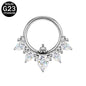 16g G23 TItanium Nose Ring Bling Zircon Septum Ring Piercing Jewelry