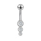 14G Stainless Steel Belly Navel Rings Zircon Dangle Belly Button Rings