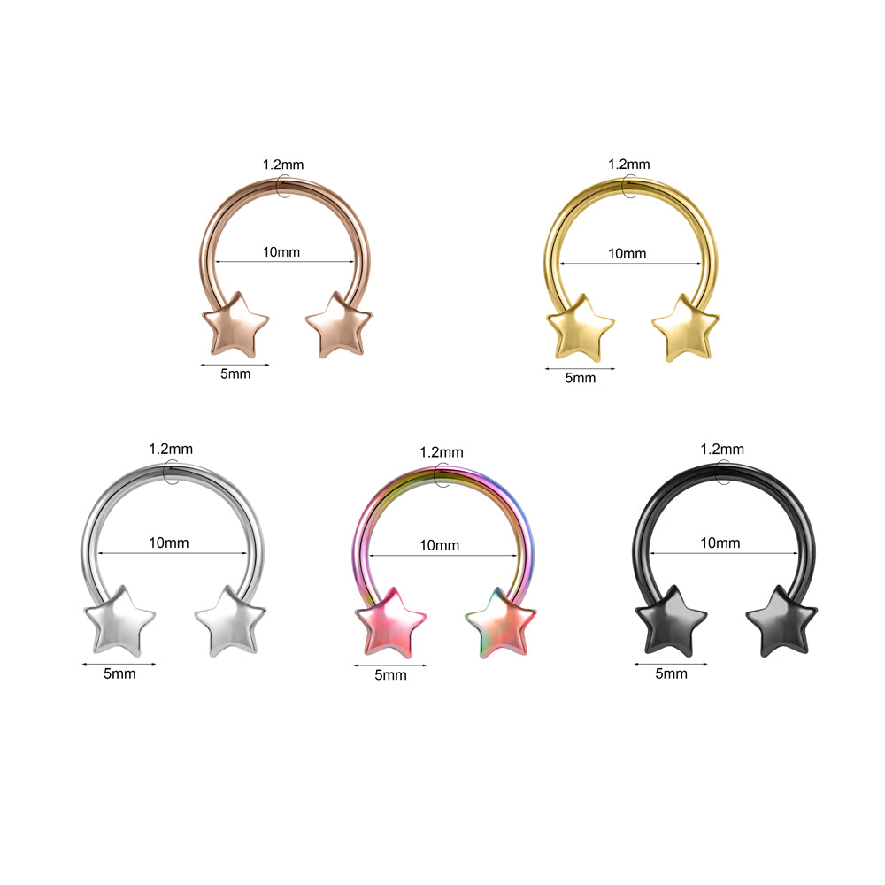 16G-Star-Nose-Rings-Horseshoe-Shape-Nose-Septum-Rings-Stainless-Steel-Septum-Clicker-Piercing