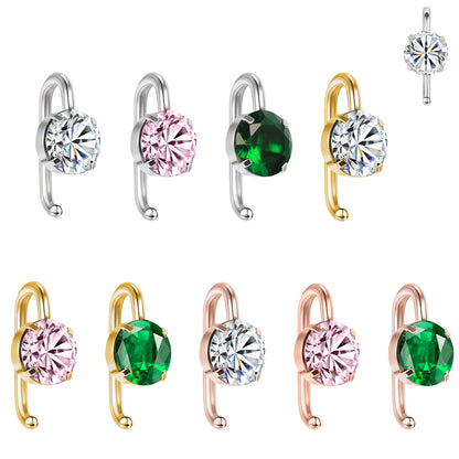 14G Hook Belly Navel Rings Cubic Zirconia Belly Button Rings