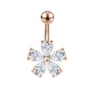 14G Flower Belly Navel Rings AAA Cubic Zirconia Belly Button Rings