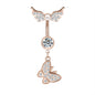 14G Butterfly Dangle Belly Navel Rings Cubic Zircon Belly Button Rings